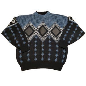 Uniform Code Sweater Long Sleeve Vintage Leather Blue Black Women's L Pre-owned